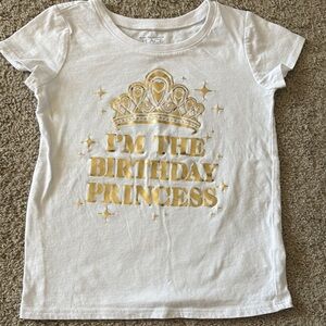 White Birthday Princess Girls T-Shirt Size 5T